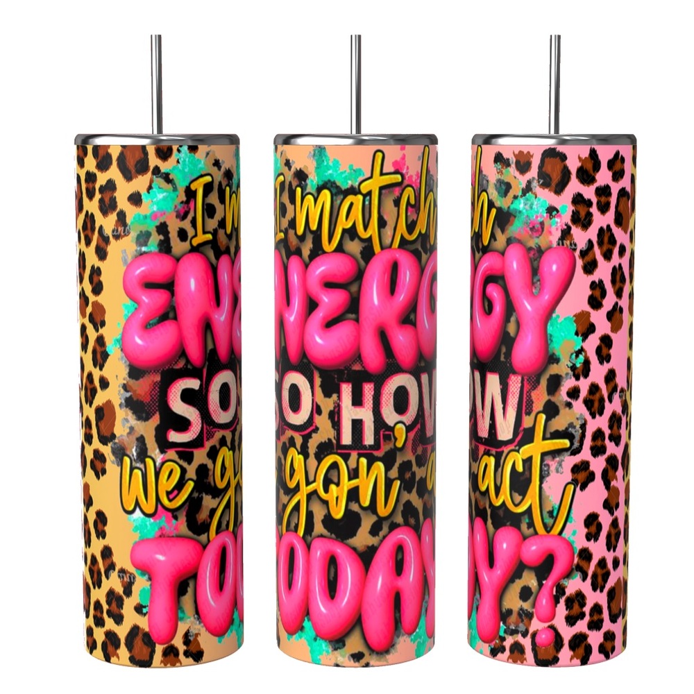 I MATCH ENERGY 20oz SUBLIMATED STAINLESS STEEL DOUBLE WALL INSULATED TUMBLER